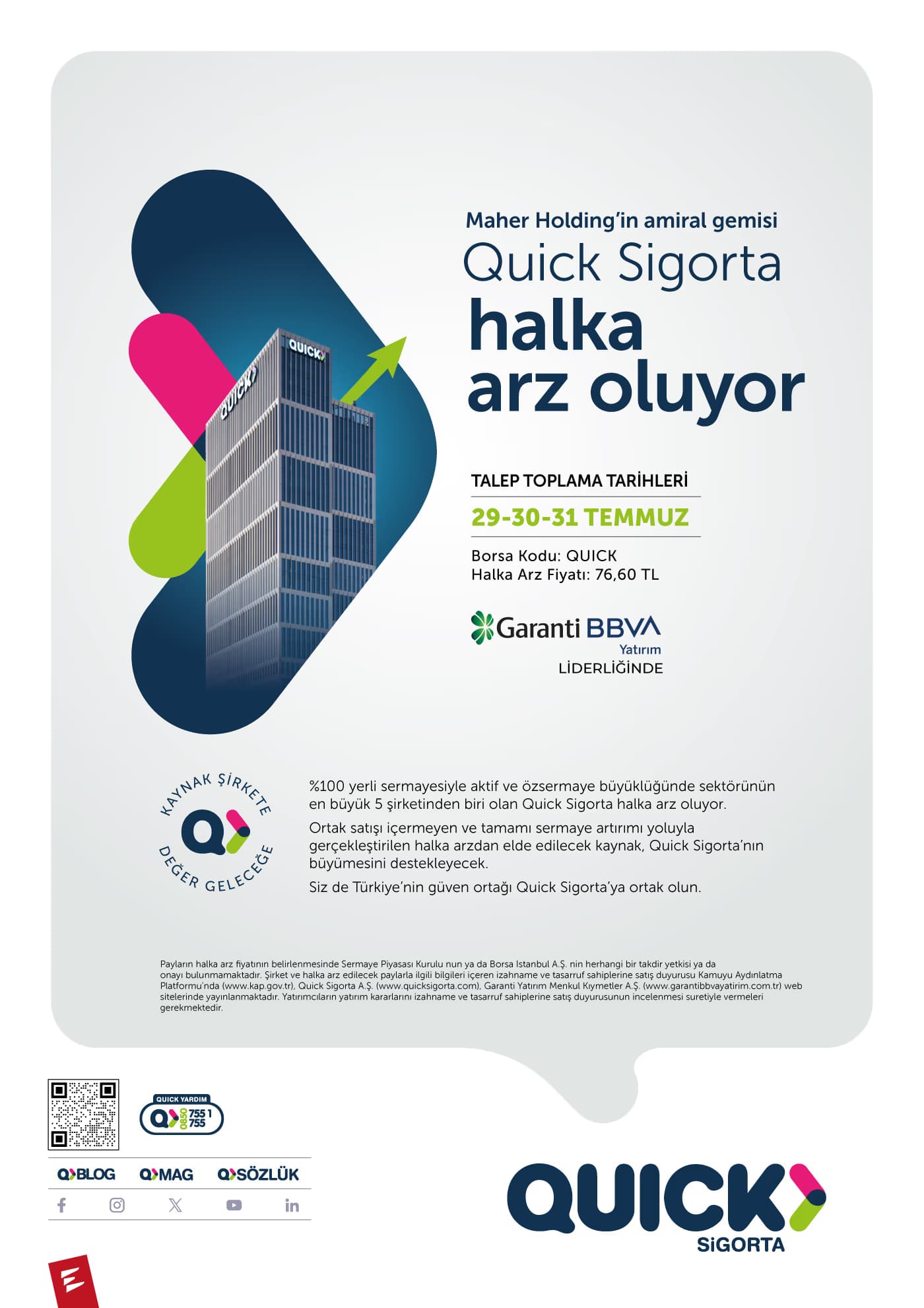 Quick Sigorta'nın halka arzında talep toplama başladı - 1