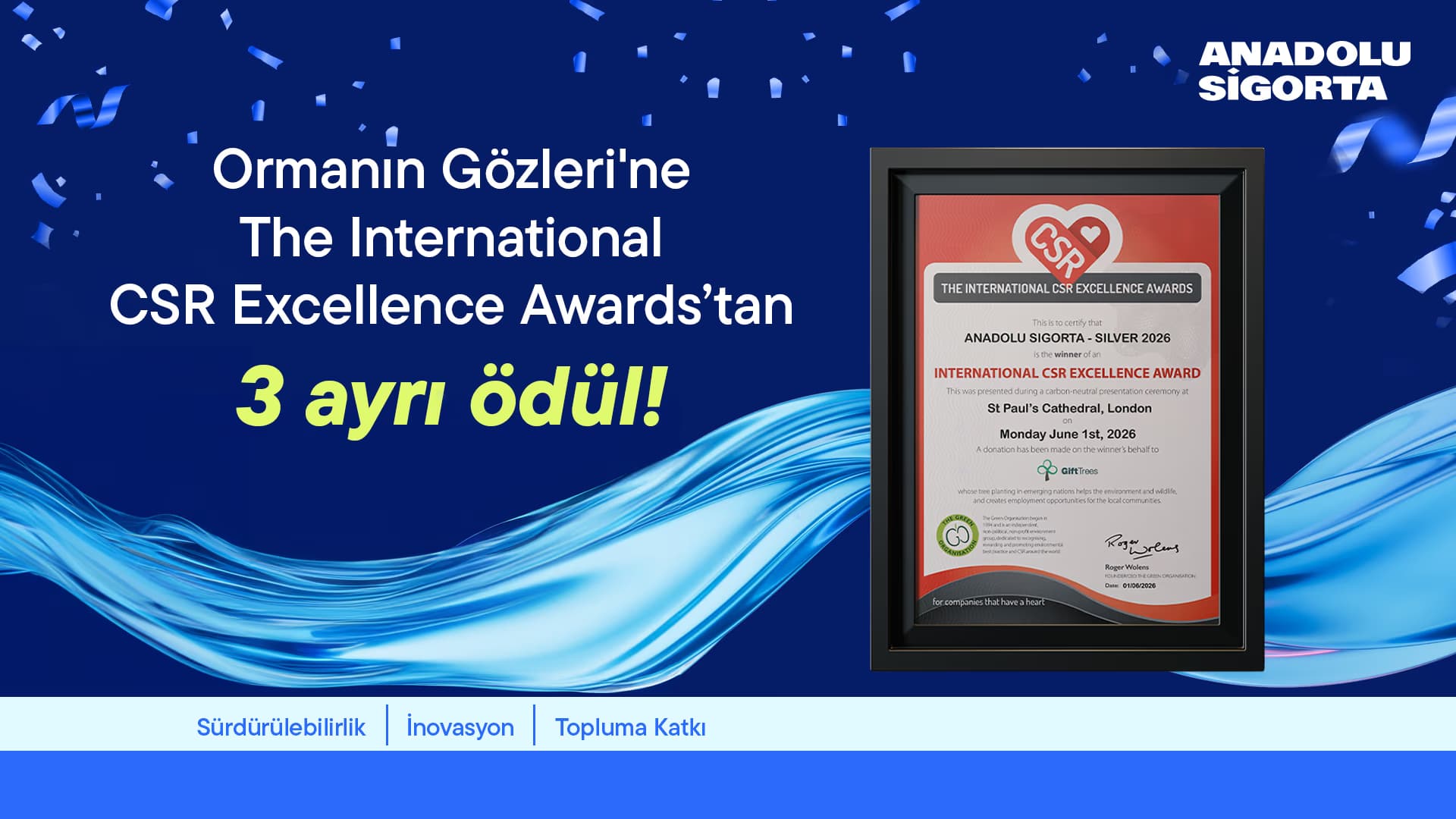 Anadolu Sigorta’nın “Ormanın Gözleri” Projesine CSR Excellence Awards’tan Üç Ödül - 1