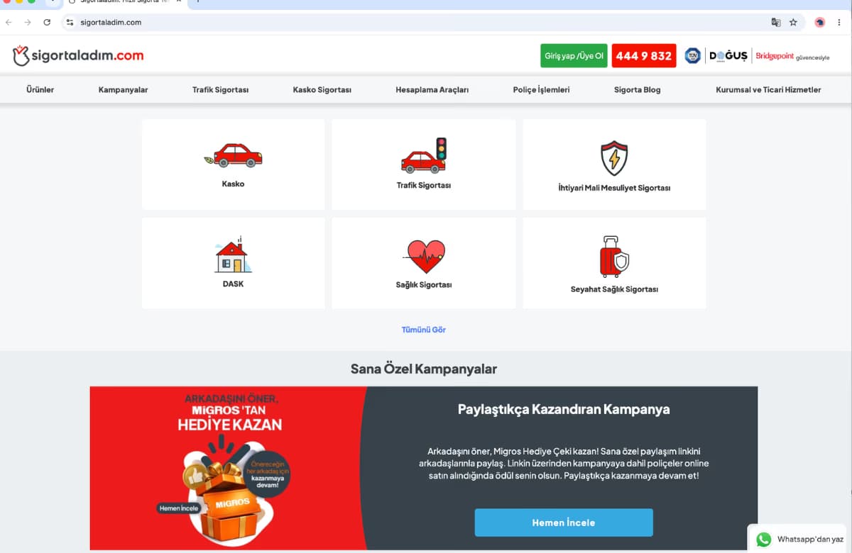 sigortaladim.com, “Öner Kazan” programını hayata geçirdi