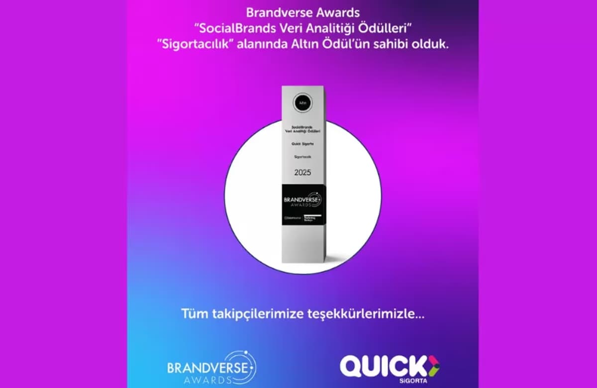 Quick Sigorta Brandverse Awards’den altın ödülle döndü