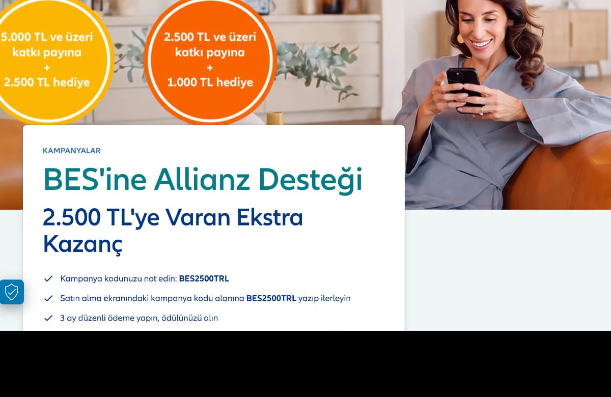 Allianz’dan BES ile geleceğine bugünden yatırım yapanlara 2.500 TL’ye varan ek katkı