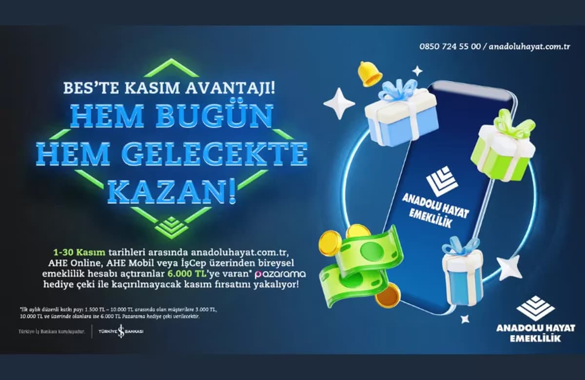 Anadolu Hayat Emeklilik’ten kasım ayına özel tasarruf ettikçe kazandıran kampanya