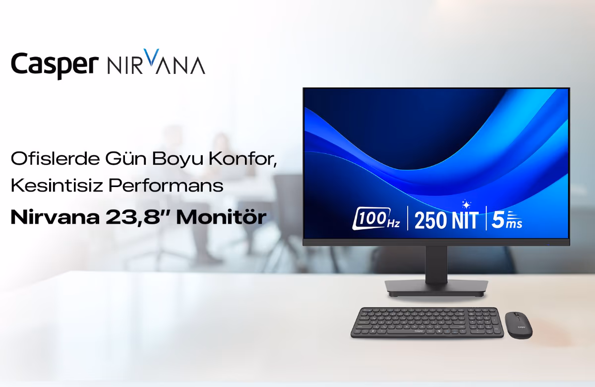 Casper Nirvana 23.8’’ Monitör, Ofislerde Konforlu ve Kesintisiz Çalışmayı Destekliyor