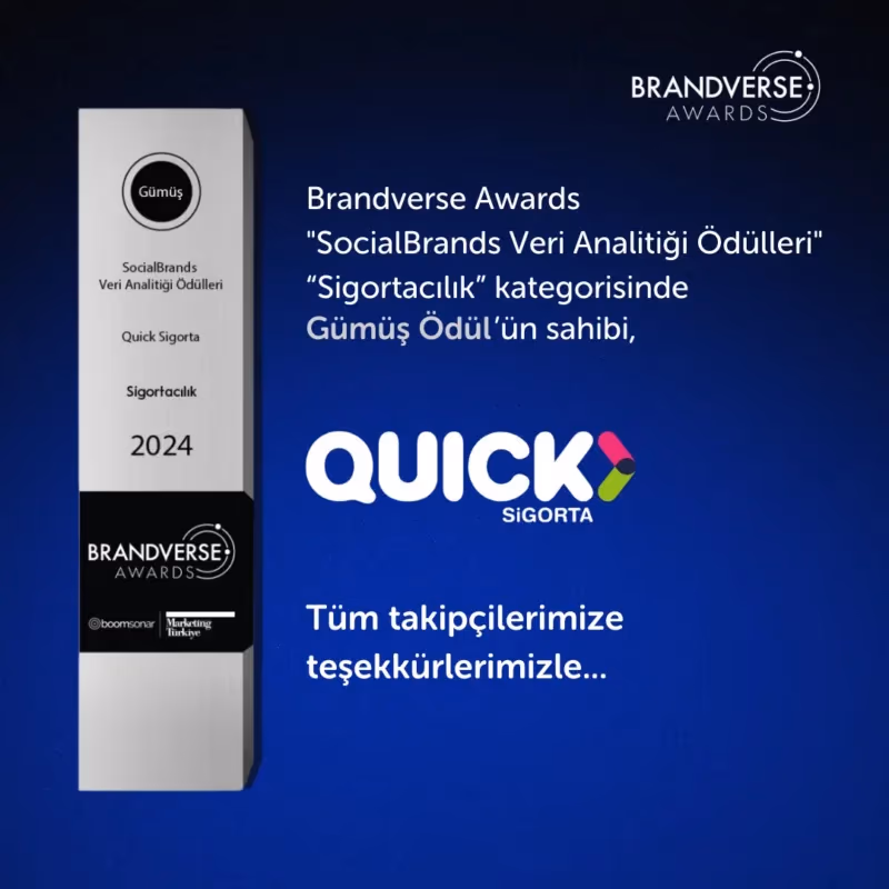 Brandverse Awards’dan Quick Sigorta’ya gümüş ödül