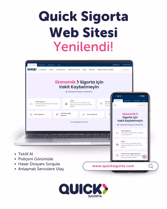 Finansal teknolojilere yön veren dijital ekosistem markası Quick Sigorta web sitesini yeniledi