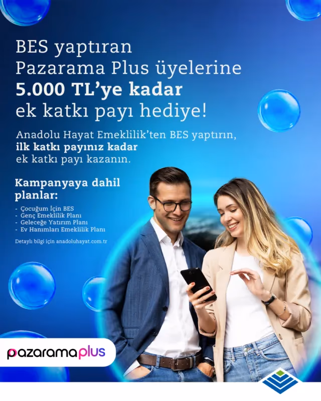 Anadolu Hayat Emeklilik’ten Pazarama Plus üyelerine ek katkı payı hediyesi