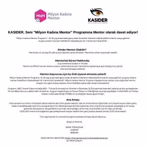 KASIDER’den ‘Milyon Kadına Mentor Programı’na destek çağrısı