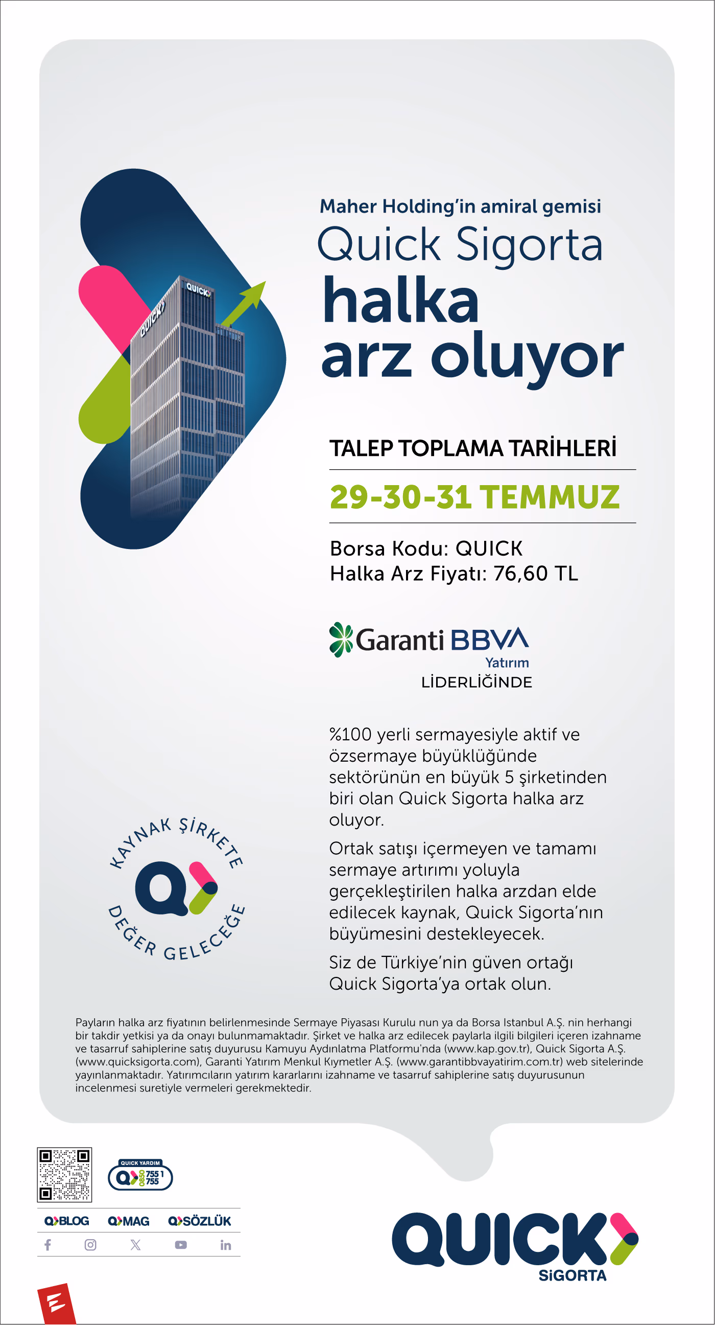 Quick Sigorta'nın halka arzında talep toplama başladı - 3