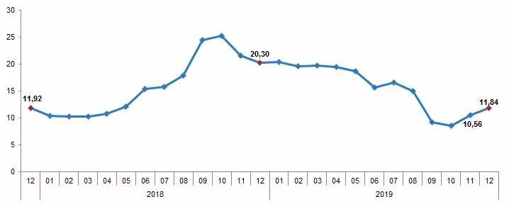 2019 enflasyonu yüzde 11.84 ile beklentileri aştı