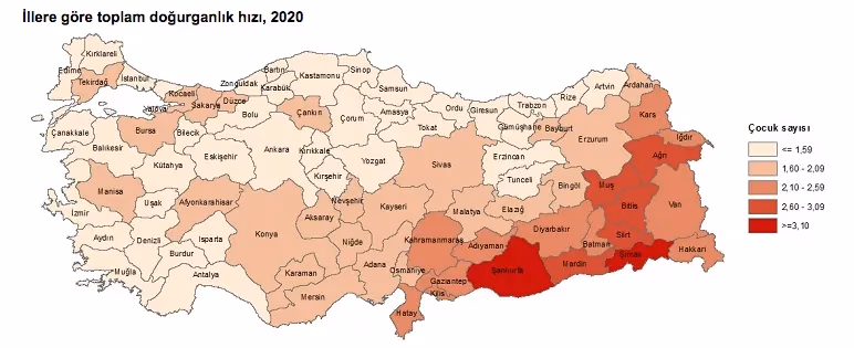 2020 yılında ülke genelinde canlı doğan bebek sayısı 1 milyonu aştı
