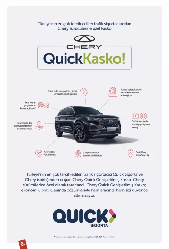 Quick Sigorta’dan Chery araç sahiplerine özel kasko