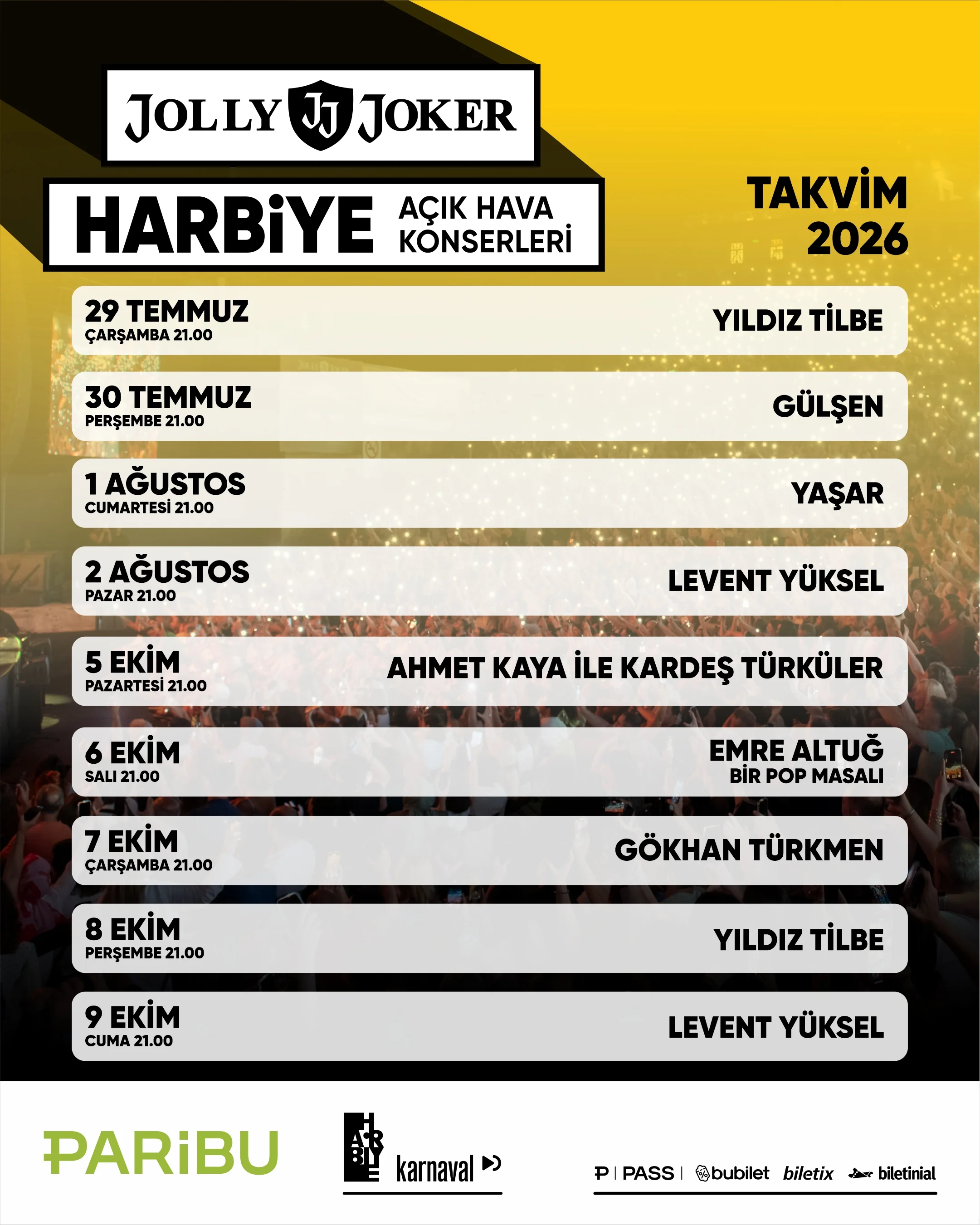 Harbiye’de yıldızlar geçidi! Jolly Joker Harbiye Açık Hava Konserleri, Paribu sponsorluğunda başlıyor! - 14