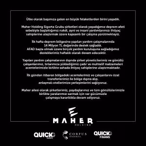 Maher Holding’den deprem bölgesine 14 milyon liralık destek