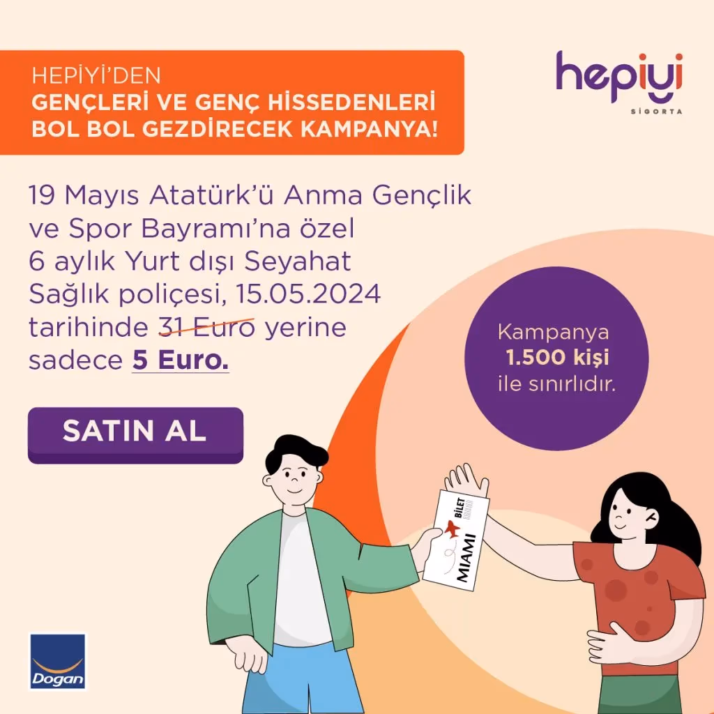 Hepiyi Sigorta’dan gezmeyi seven gençlere ve genç hissedenlere özel kampanya